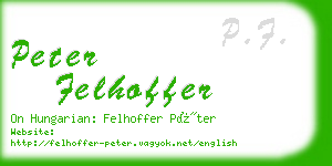 peter felhoffer business card